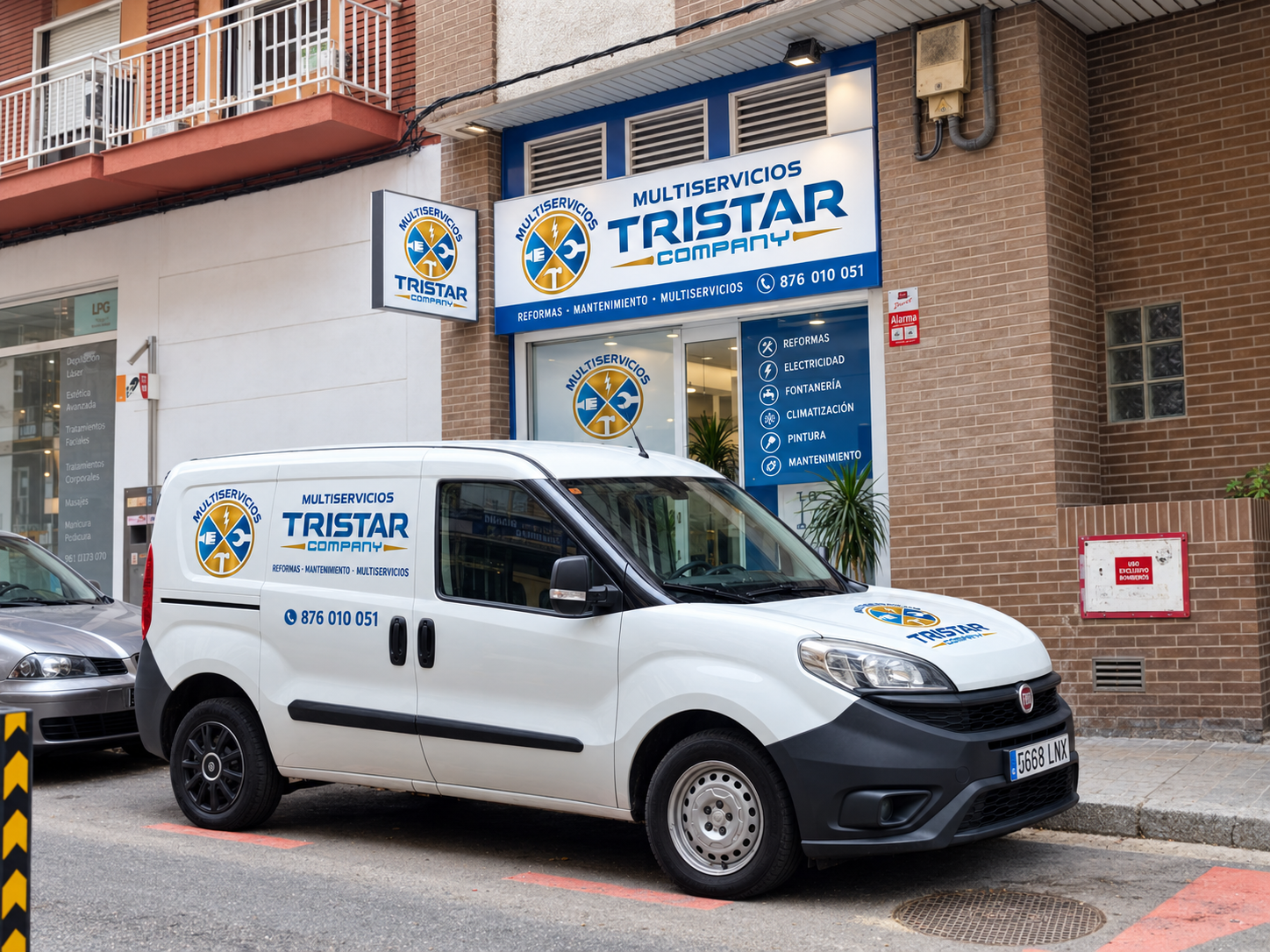 Instalaciones interiores de la oficina de multiservicios tristar company en Zaragoza para reuniones con clientes