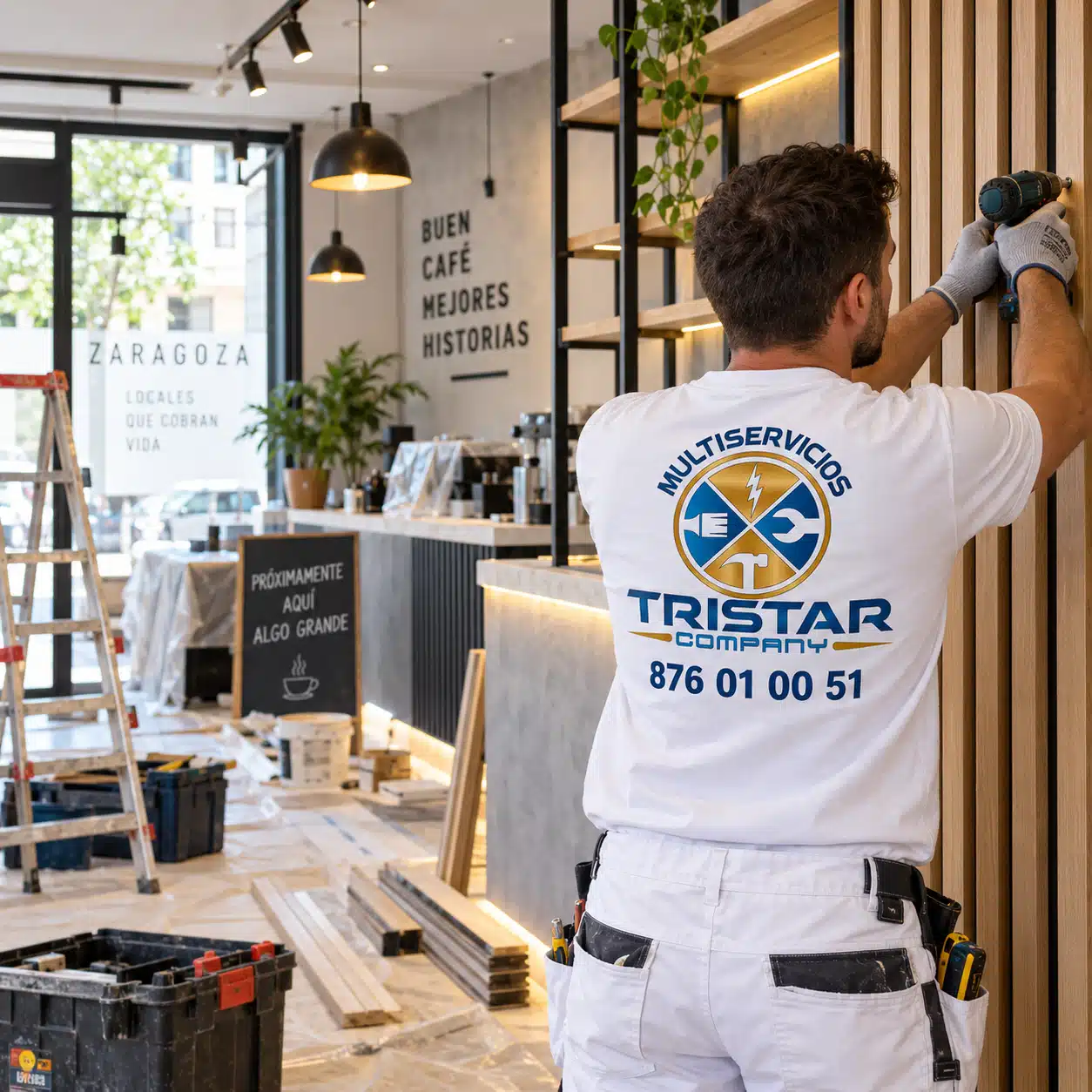 Reformas de locales en Zaragoza y optimización del espacio comercial Interior de un negocio a pie de calle tras realizar reformas de locales en Zaragoza con acabados modernos