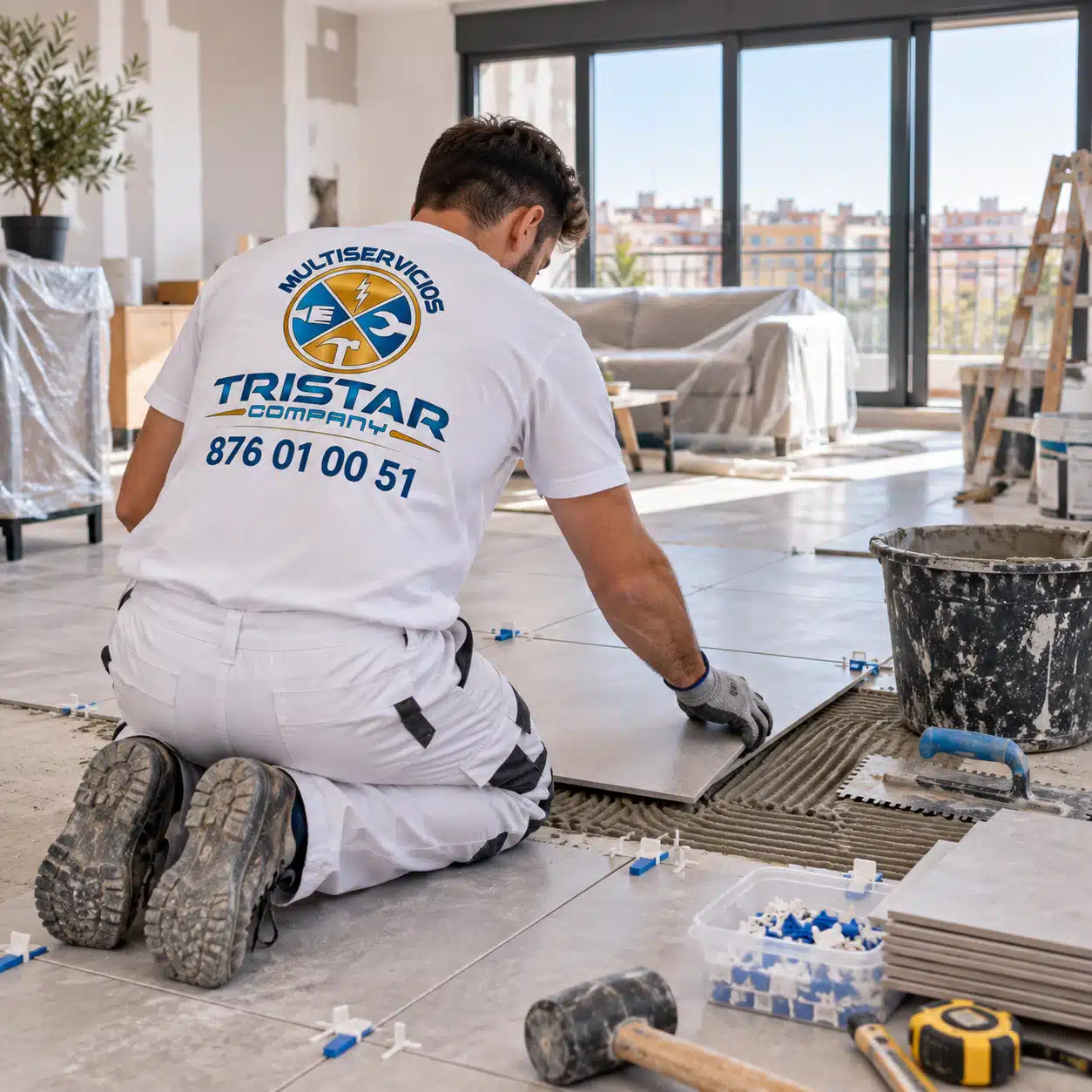Reformas de pisos en Zaragoza y optimización del espacio interior Vivienda residencial en fase final de reformas de pisos en Zaragoza con suelos laminados instalados